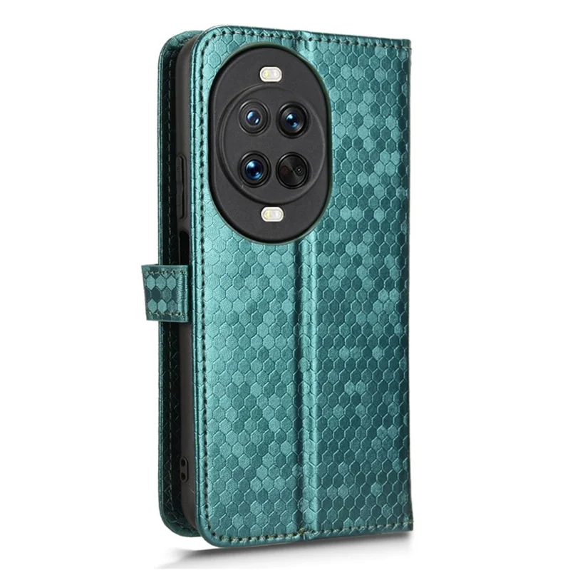 Pour Huawei nova 14 Ultra 5G Étui Portefeuille à Motif Pointillé en Cuir PU avec Dragonne - Vert