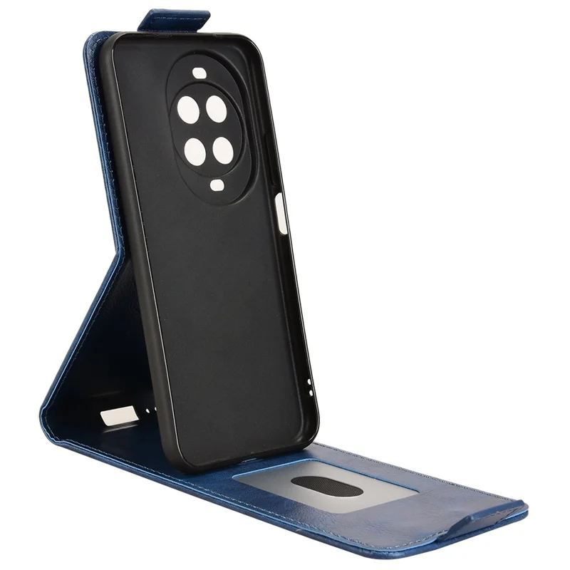 For Huawei nova 14 5G Stand Case Magnetic Clasp Vertical Flip Leather Phone Cover with Card Holder - Dark Blue