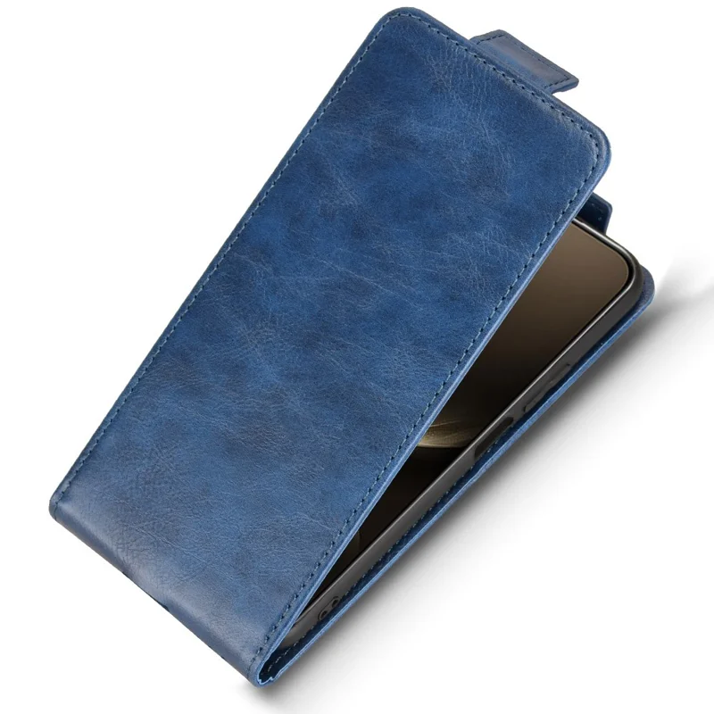 For Huawei nova 14 5G Stand Case Magnetic Clasp Vertical Flip Leather Phone Cover with Card Holder - Dark Blue