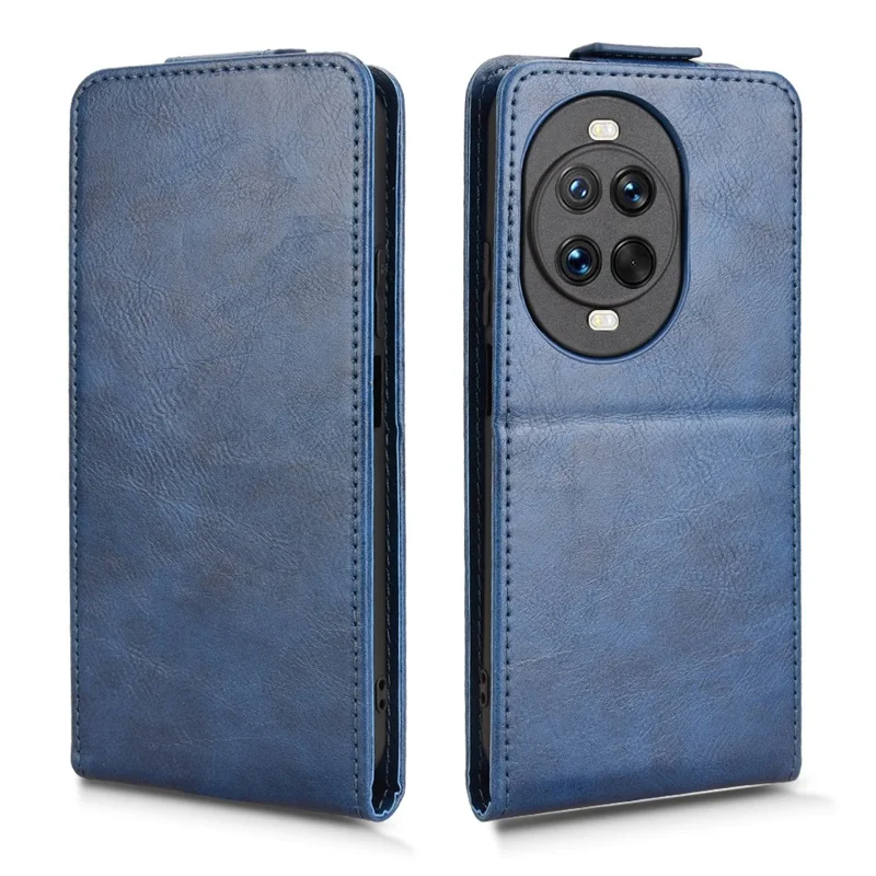 For Huawei nova 14 5G Stand Case Magnetic Clasp Vertical Flip Leather Phone Cover with Card Holder - Dark Blue