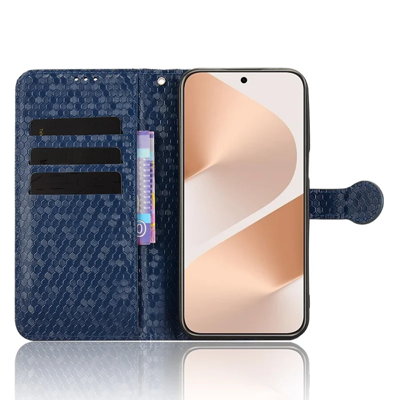 For Huawei Pura 80 Wallet Case Dot Pattern Imprint PU Leather Phone Cover with Wrist Strap - Dark Blue