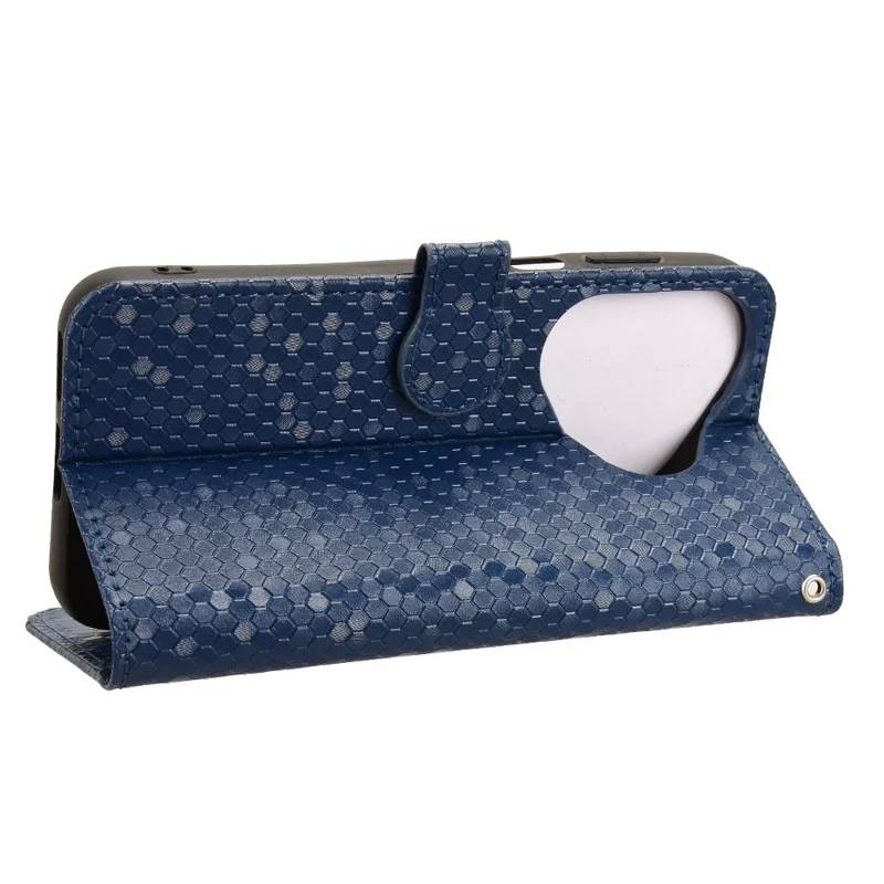 For Huawei Pura 80 Wallet Case Dot Pattern Imprint PU Leather Phone Cover with Wrist Strap - Dark Blue