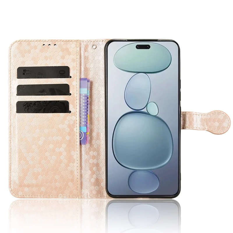 Cover a portafoglio per Xiaomi Civi 5 Pro 5G con motivo a pois, in pelle PU, con cinturino da polso - Oro Rosa