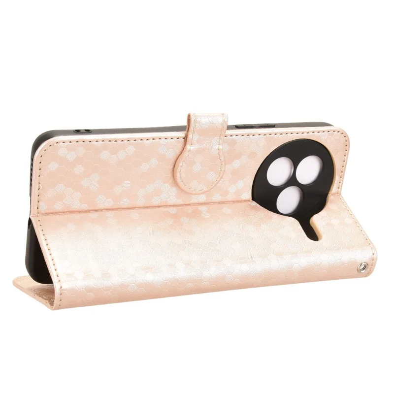 Cover a portafoglio per Xiaomi Civi 5 Pro 5G con motivo a pois, in pelle PU, con cinturino da polso - Oro Rosa