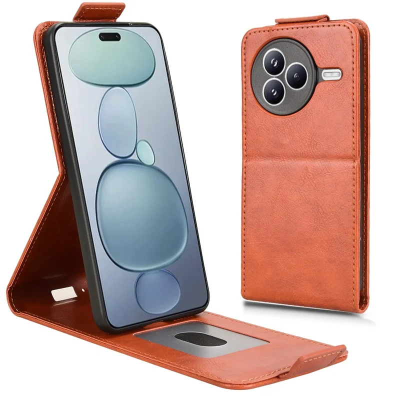 Per Xiaomi Civi 5 Pro 5G Cover con Supporto e Chiusura Magnetica, Custodia a Portafoglio in Pelle con Porta Carte - Arancione