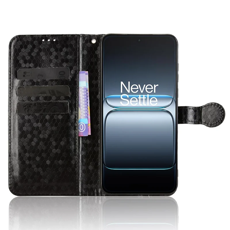 Étui portefeuille pour OnePlus Ace 5 Ultra 5G Motif à Pois en Cuir PU avec Dragonne - Noir
