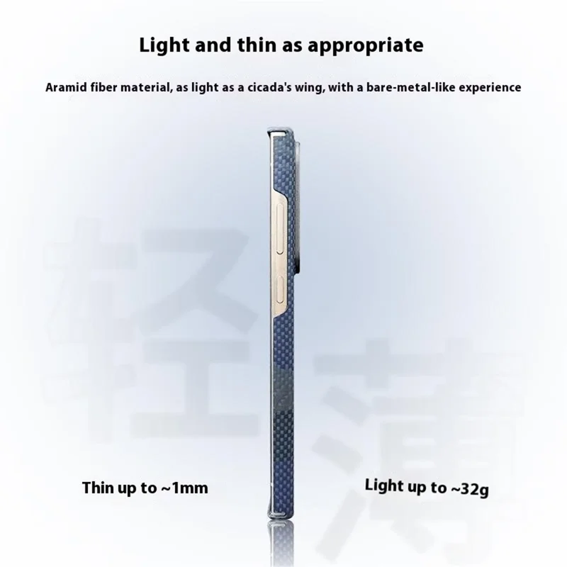 Étui magnétique pour Samsung Galaxy S24 Ultra avec découpes précises, en fibre d'aramide, avec cadre métallique pour objectif - Lune