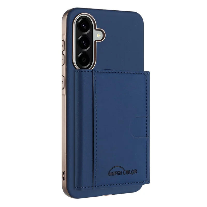 BINFEN COLOR BF38 Pour étui Samsung Galaxy A26 5G Porte-carte magnétique amovible Housse en cuir - Bleu foncé