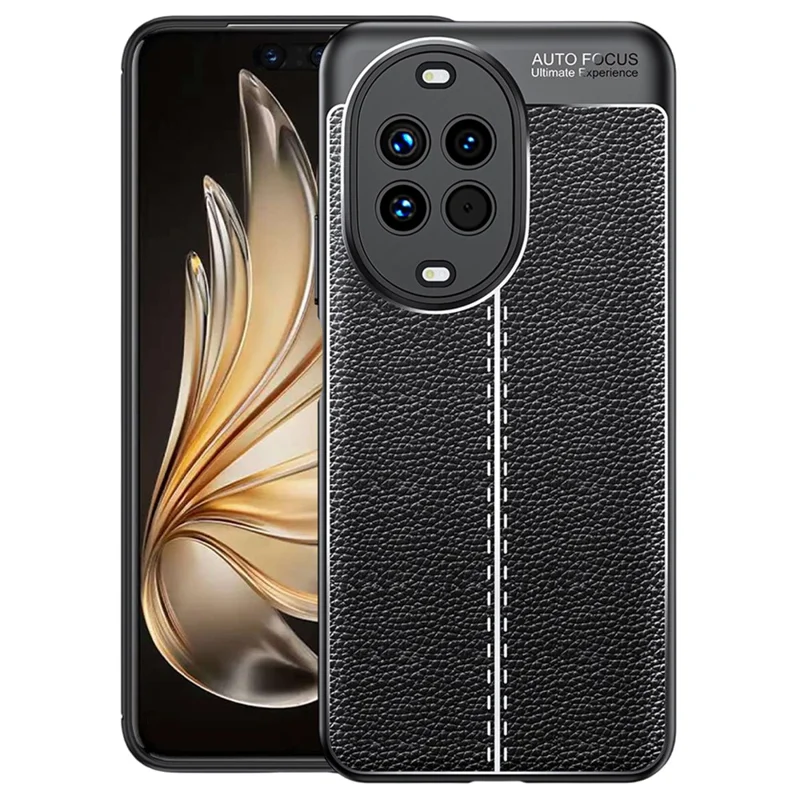 Carcasa para Huawei nova 14 5G, textura de litchi TPU flexible, color negro