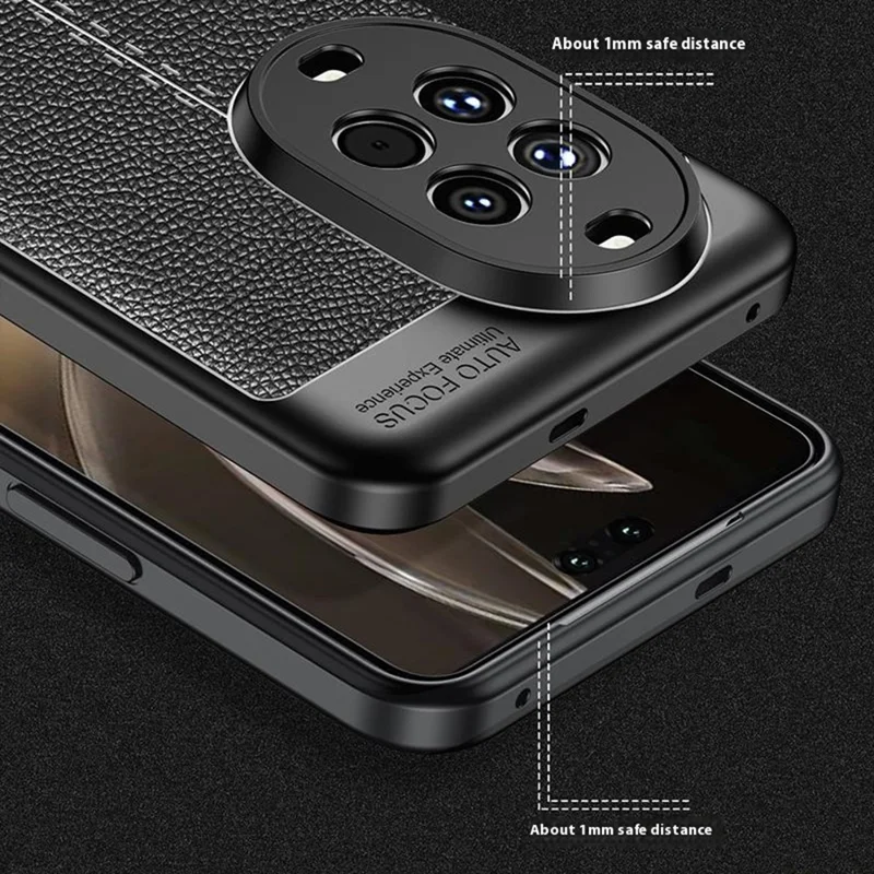 Carcasa para Huawei nova 14 5G, textura de litchi TPU flexible, color negro