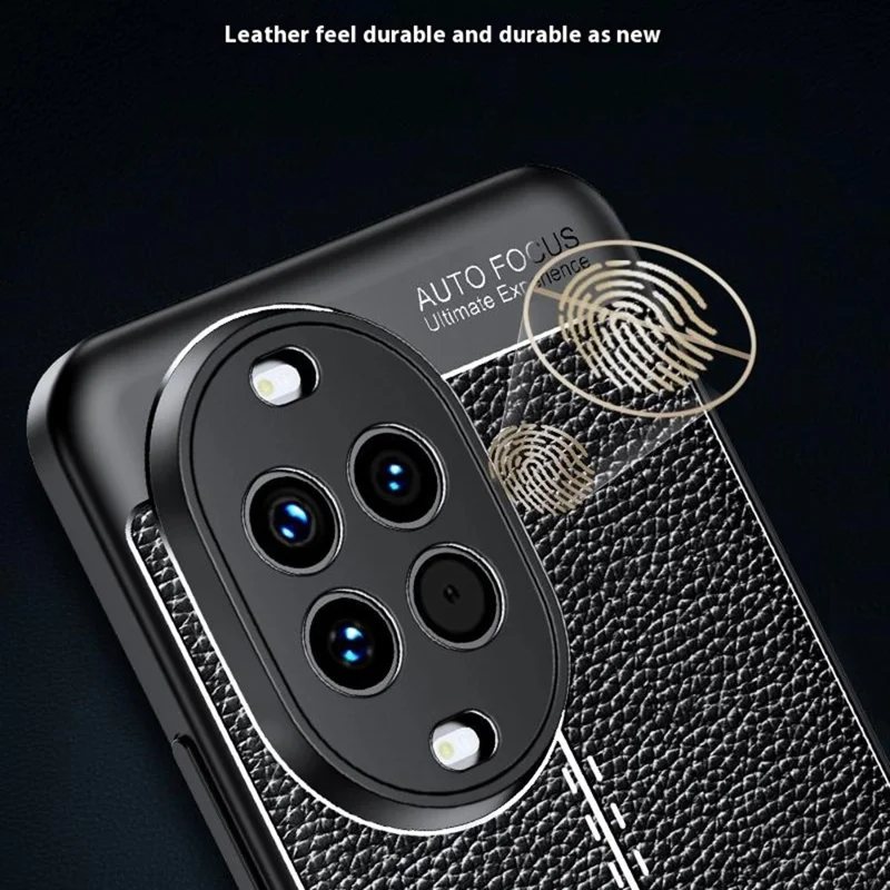 Carcasa para Huawei nova 14 5G, textura de litchi TPU flexible, color negro