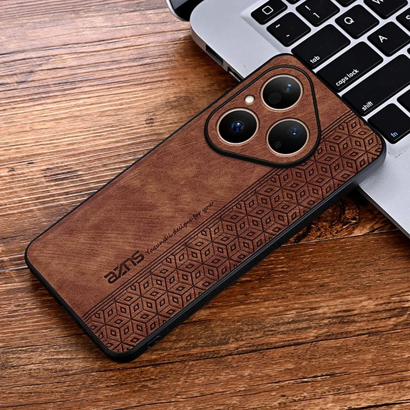 Étui AZNS pour Huawei Pura 80 - Coque de protection en cuir PU avec coque TPU - Marron