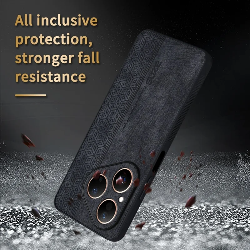 Étui AZNS pour Huawei Pura 80 - Coque de protection en cuir PU avec coque TPU - Marron