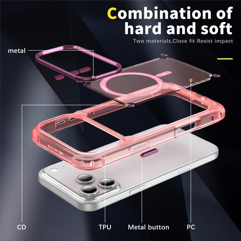 Für iPhone 17 Pro Max Hülle Skin Touch TPU + PC Handyhülle kompatibel mit MagSafe - Transparentes Pink