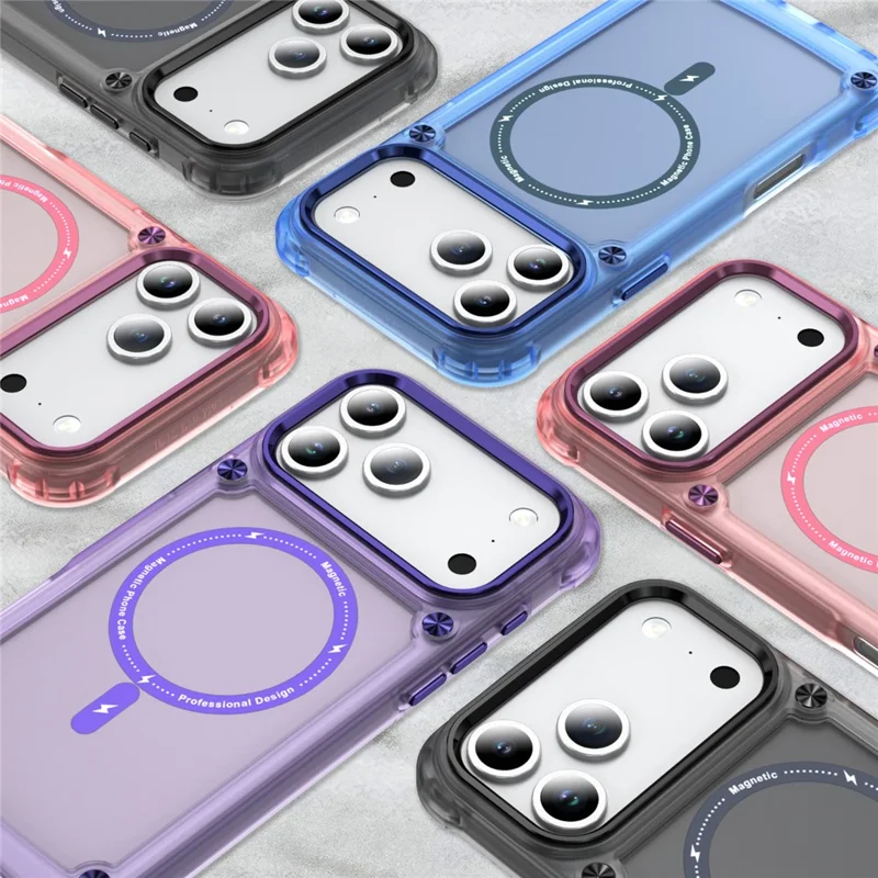 Für iPhone 17 Pro Max Hülle Skin Touch TPU + PC Handyhülle kompatibel mit MagSafe - Transparentes Pink