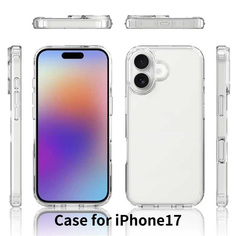 Bulk Purchasing For iPhone 17 Case TPU + Acrylic 1.5mm Shockproof Clear Phone Back Cover
