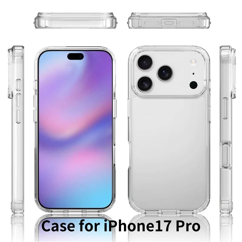Bulk Purchasing For iPhone 17 Pro Case TPU + Acrylic 1.5mm Shockproof Clear Phone Back Cover