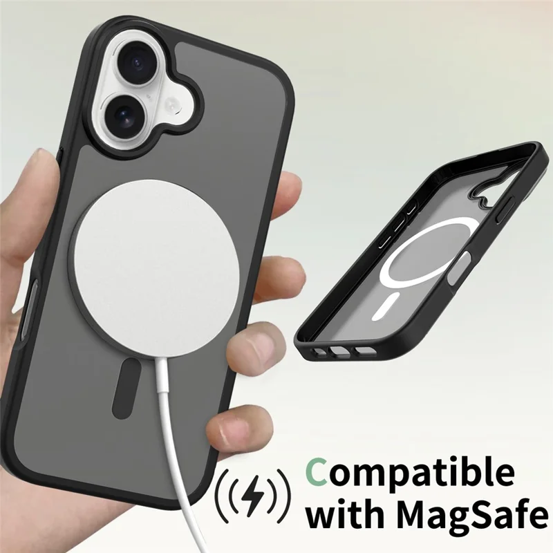 Bulk Purchasing For iPhone 17 Case Compatible with MagSafe Skin Touch TPU Acrylic Phone Back Cover - Black