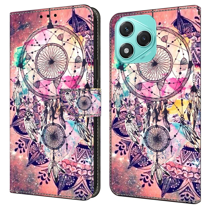 For Honor 400 Lite 5G Wallet Case Pattern Printing Stand Leather Flip Phone Cover - Wind Chime