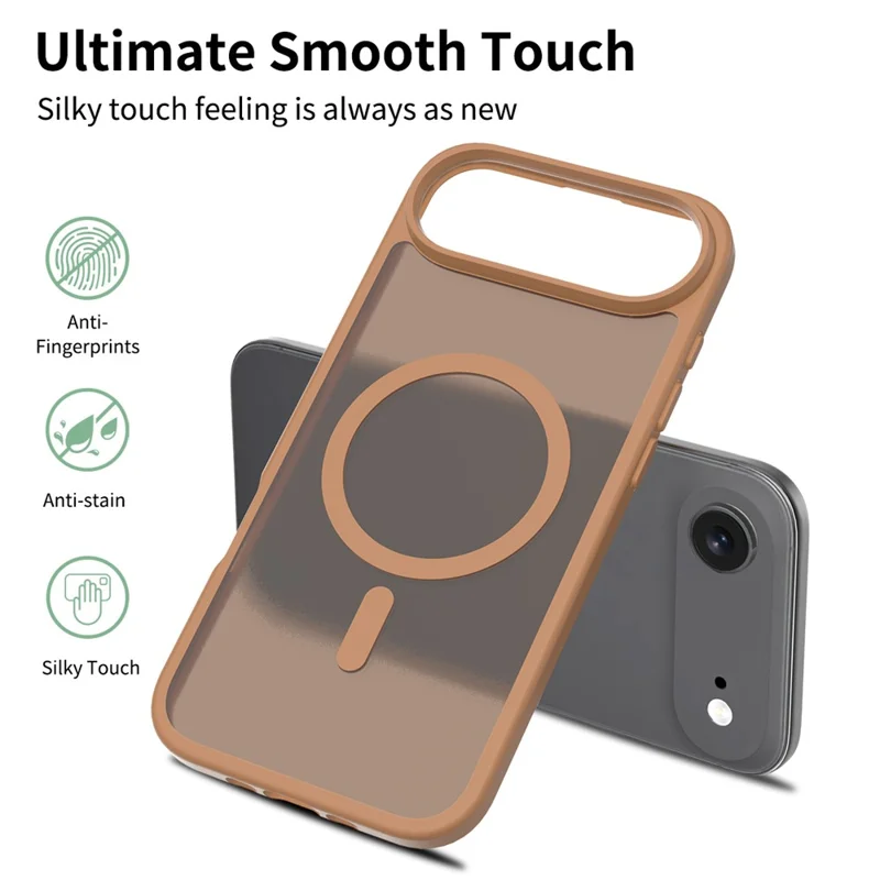 Bulk Purchasing For iPhone Air Case Compatible with MagSafe Skin Touch TPU Acrylic Phone Back Cover - Coffee