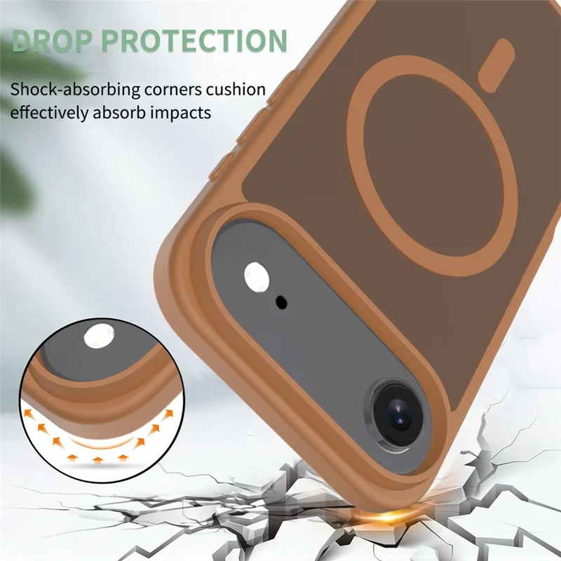 Bulk Purchasing For iPhone Air Case Compatible with MagSafe Skin Touch TPU Acrylic Phone Back Cover - Coffee