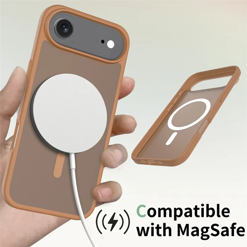 Bulk Purchasing For iPhone Air Case Compatible with MagSafe Skin Touch TPU Acrylic Phone Back Cover - Coffee