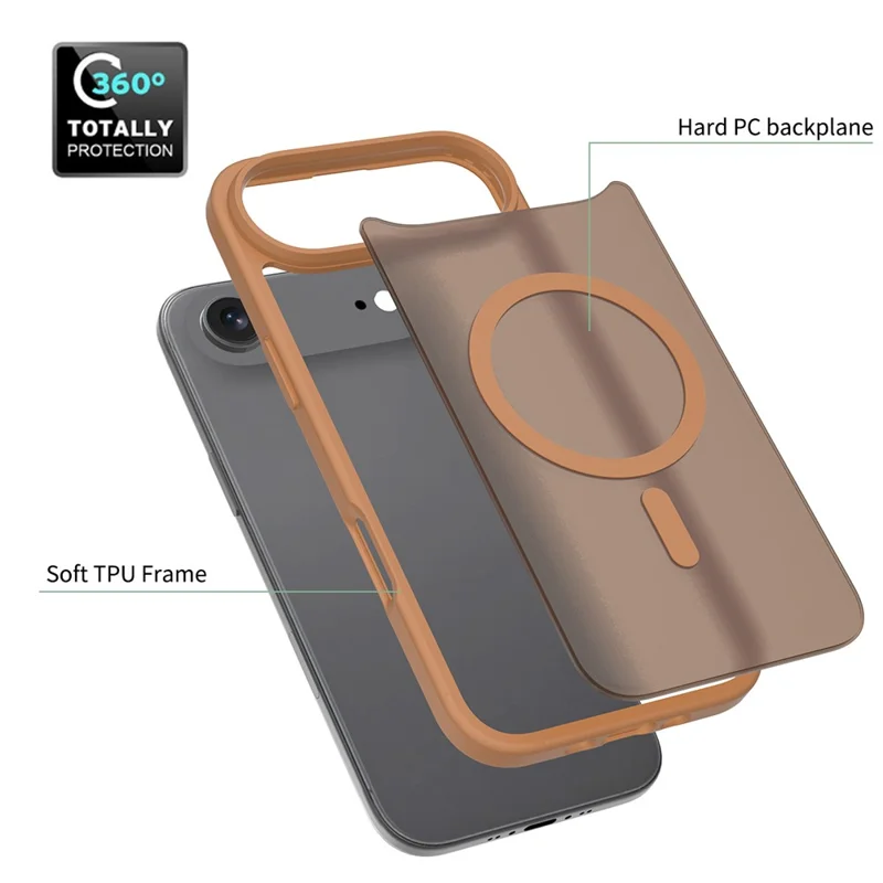 Bulk Purchasing For iPhone Air Case Compatible with MagSafe Skin Touch TPU Acrylic Phone Back Cover - Coffee