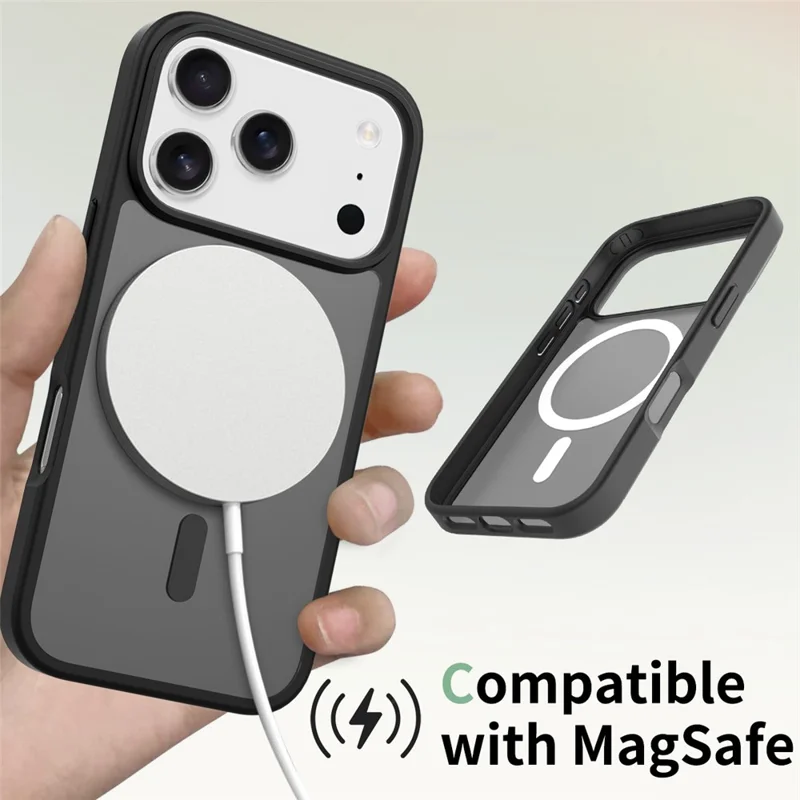 Bulk Purchasing For iPhone 17 Pro Case Compatible with MagSafe Skin Touch TPU Acrylic Phone Back Cover - Black
