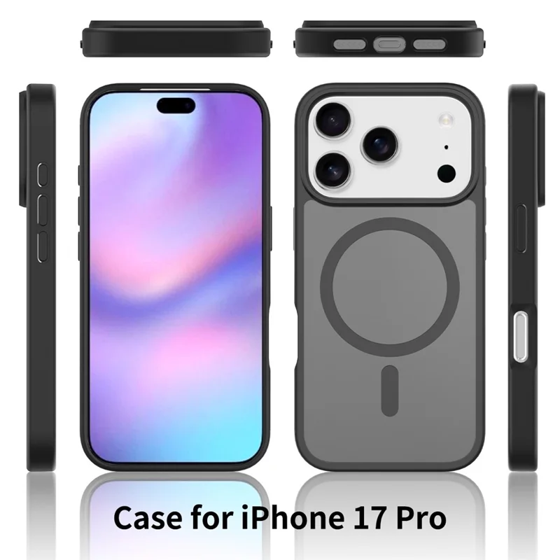 Bulk Purchasing For iPhone 17 Pro Case Compatible with MagSafe Skin Touch TPU Acrylic Phone Back Cover - Black