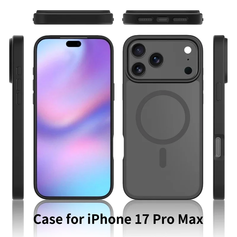 Bulk Purchasing For iPhone 17 Pro Max Case Compatible with MagSafe Skin Touch TPU Acrylic Phone Back Cover - Black