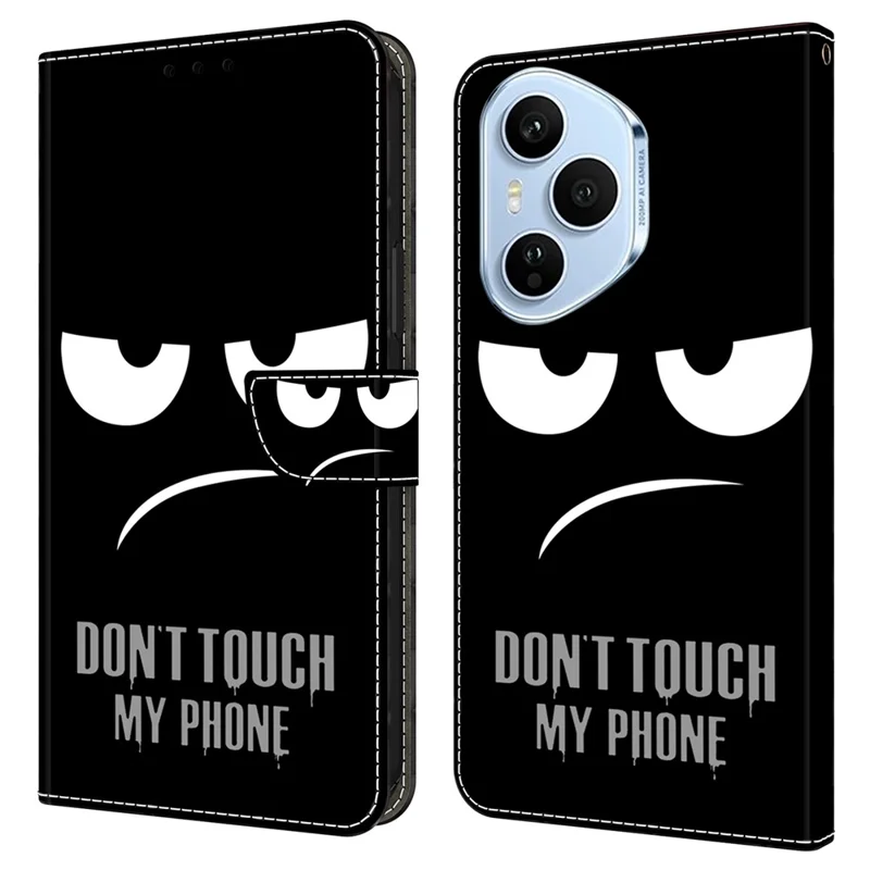 For Honor 400 Pro 5G (Global) Case Magnetic Clasp 3D Pattern Leather Wallet Phone Cover - Don't Touch My Phone