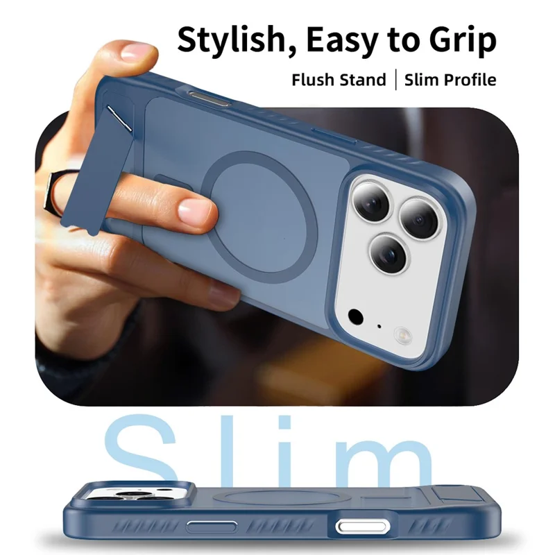 Bulk Purchasing For iPhone 17 Pro Max Case Compatible with MagSafe Kickstand Skin Touch Phone Cover - Sapphire