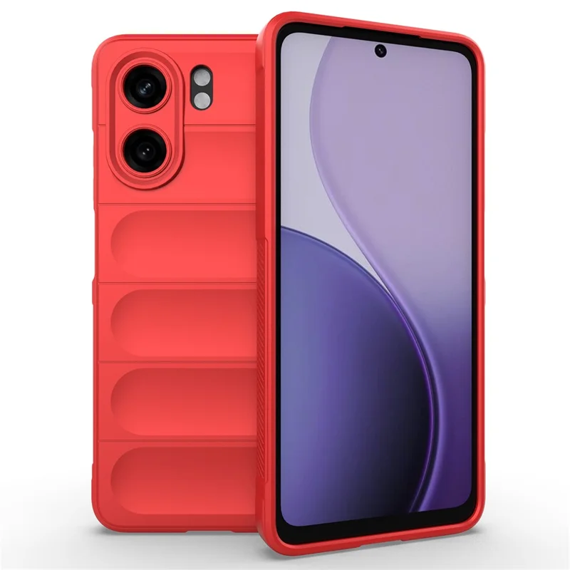 For Oppo A5x 5G  /  4G Case Anti-Drop Soft TPU Rugged Phone Back Cover - Red