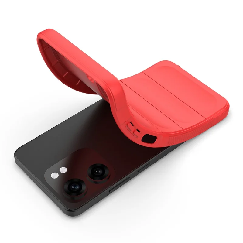 For Oppo A5x 5G  /  4G Case Anti-Drop Soft TPU Rugged Phone Back Cover - Red