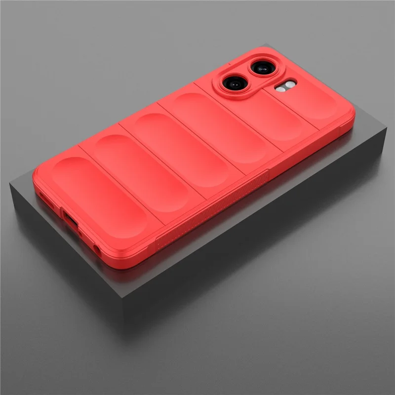 For Oppo A5x 5G  /  4G Case Anti-Drop Soft TPU Rugged Phone Back Cover - Red