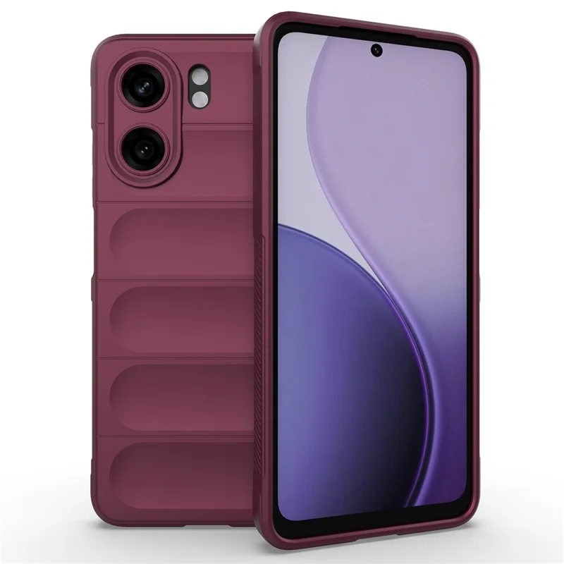 For Oppo A5x 5G  /  4G Case Anti-Drop Soft TPU Rugged Phone Back Cover - Wine Red
