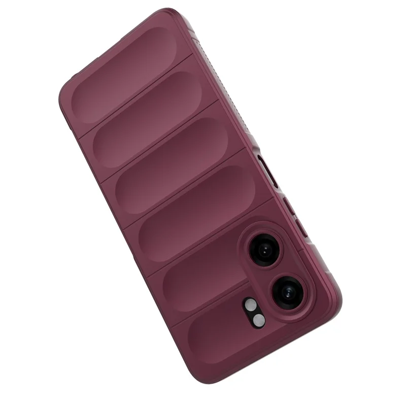 For Oppo A5x 5G  /  4G Case Anti-Drop Soft TPU Rugged Phone Back Cover - Wine Red