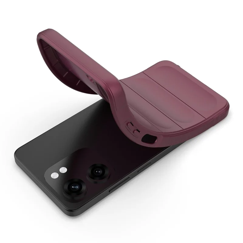 For Oppo A5x 5G  /  4G Case Anti-Drop Soft TPU Rugged Phone Back Cover - Wine Red