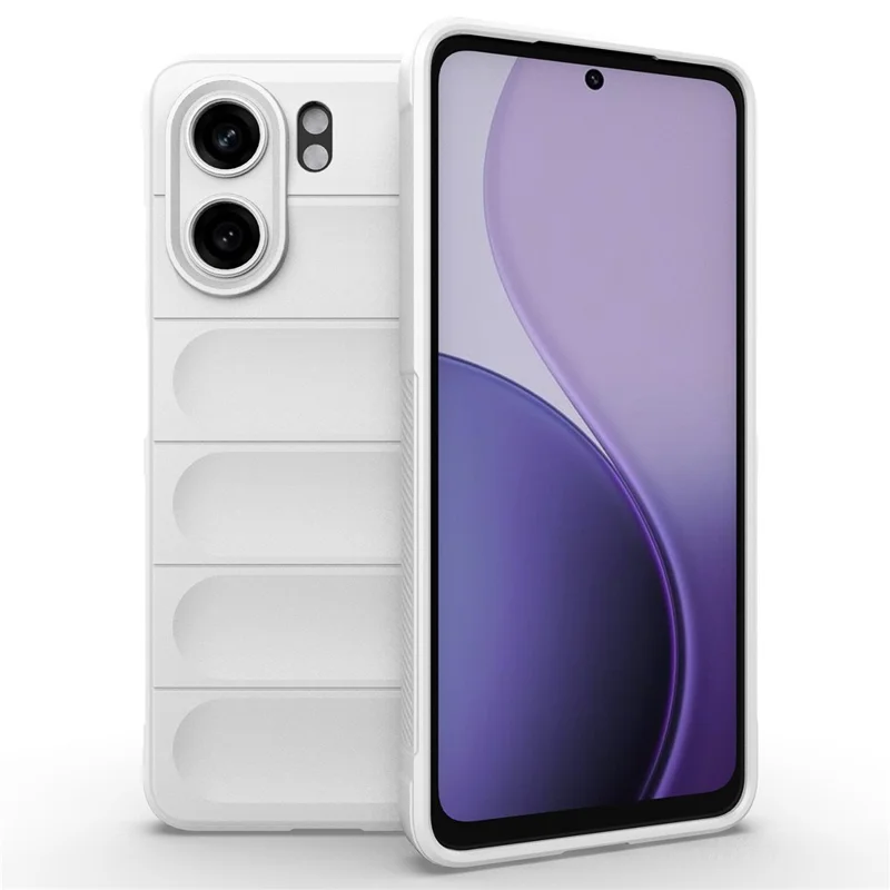 For Oppo A5x 5G  /  4G Case Anti-Drop Soft TPU Rugged Phone Back Cover - White