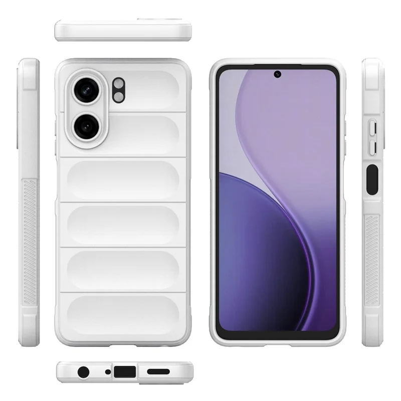 For Oppo A5x 5G  /  4G Case Anti-Drop Soft TPU Rugged Phone Back Cover - White
