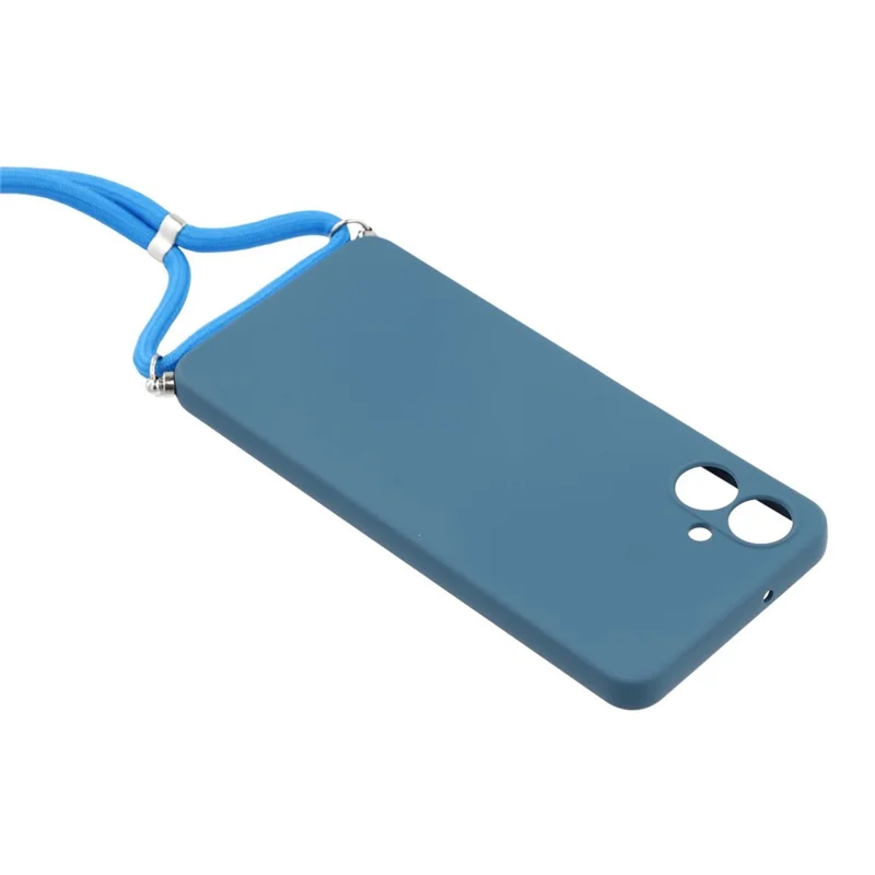 Pour Samsung Galaxy A06 4G Étui Flexible Doublure en Fibre TPU Anti-Choc Bandoulière - Saphir