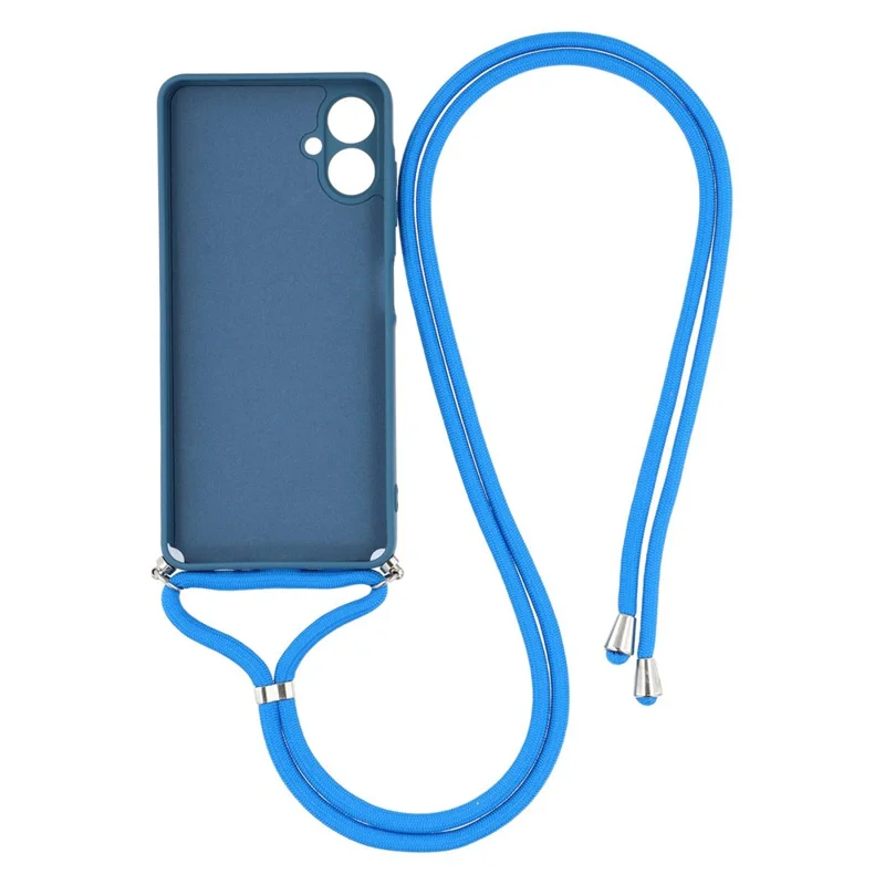 Cover per Samsung Galaxy A05 4G Custodia in TPU Flessibile con Rivestimento in Fibra Antiurto con Tracolla - Zaffiro
