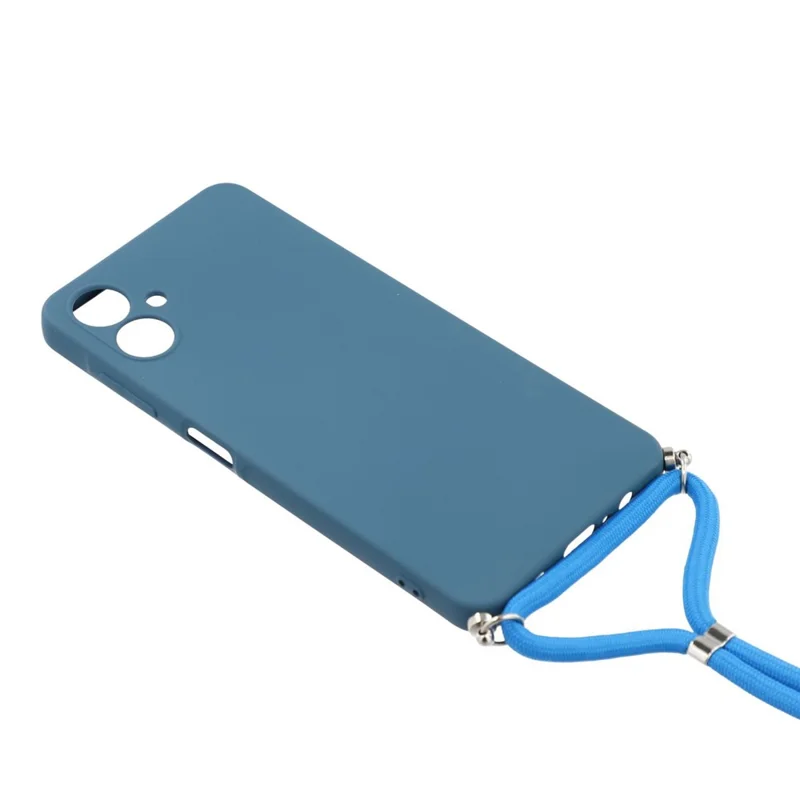 Cover per Samsung Galaxy A05 4G Custodia in TPU Flessibile con Rivestimento in Fibra Antiurto con Tracolla - Zaffiro
