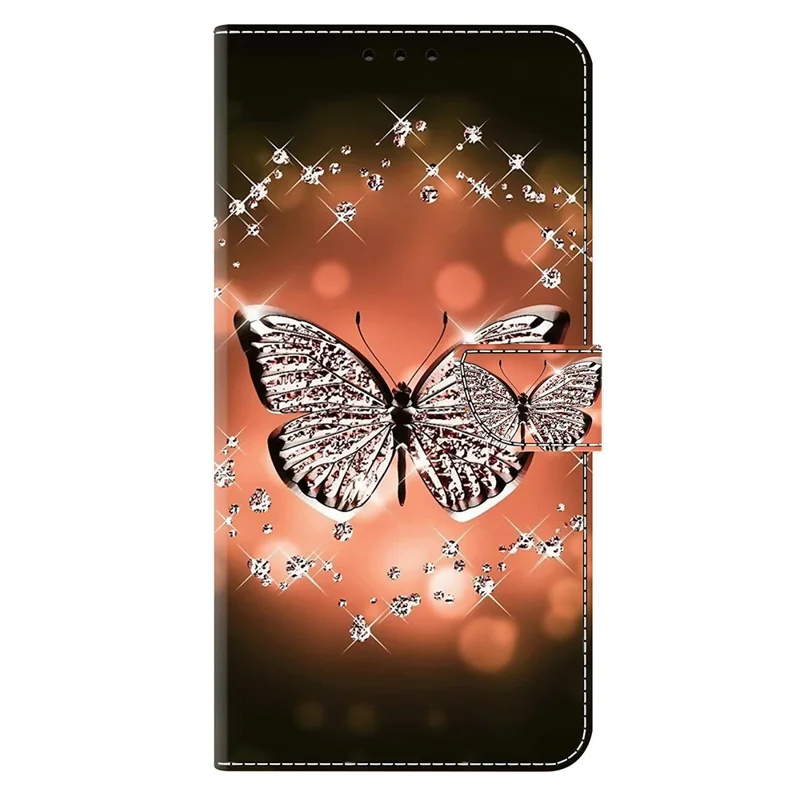 For Honor 400 5G (Global) Case 3D Pattern PU Leather Wallet Phone Cover with Stand - Crystal Butterfly