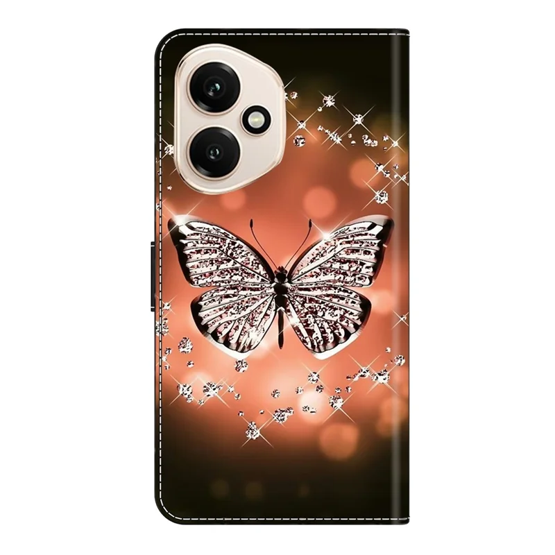 For Honor 400 5G (Global) Case 3D Pattern PU Leather Wallet Phone Cover with Stand - Crystal Butterfly