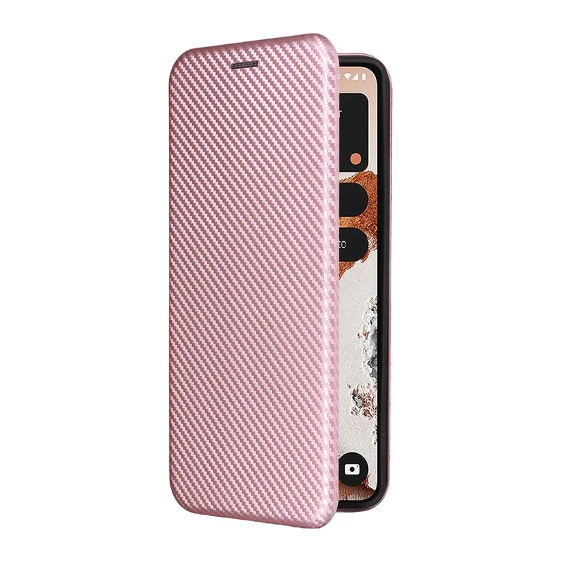 For Nothing CMF Phone 2 Pro Case Carbon Fiber Texture Drop-Proof PU Leather Phone Cover - Rose Gold