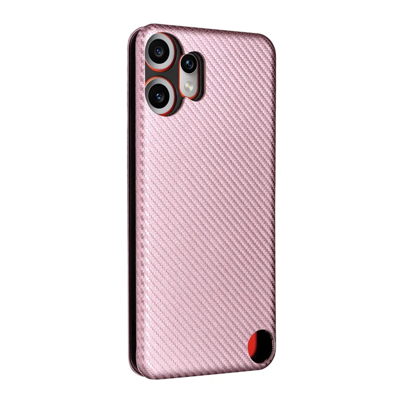 For Nothing CMF Phone 2 Pro Case Carbon Fiber Texture Drop-Proof PU Leather Phone Cover - Rose Gold