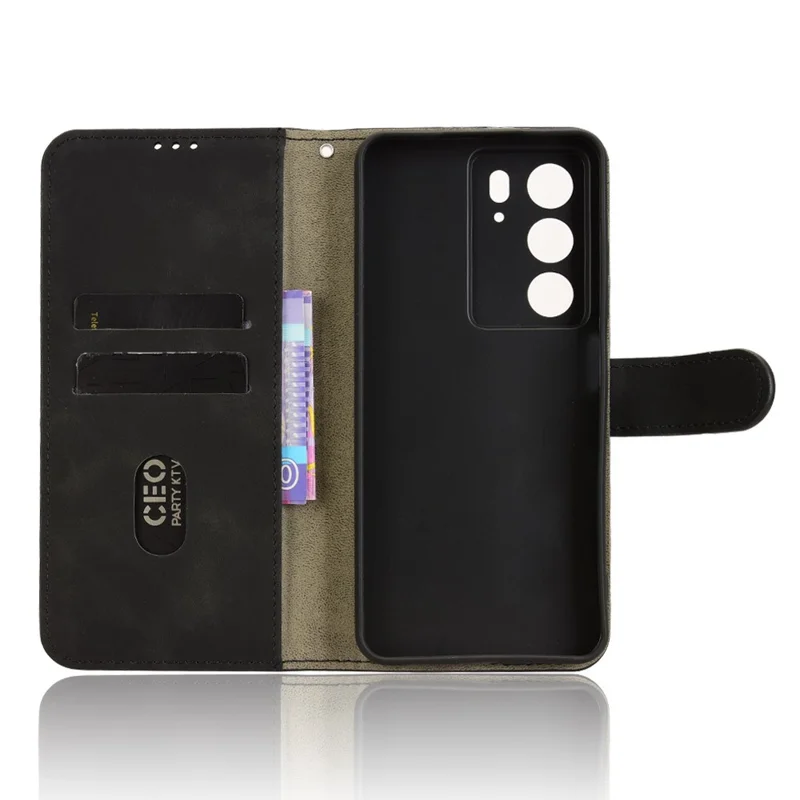 For Realme C71 4G Leather Case Skin Feel Anti Drop Wallet Flip Phone Cover - Black