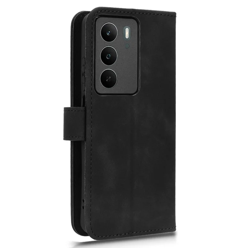 For Realme C71 4G Leather Case Skin Feel Anti Drop Wallet Flip Phone Cover - Black