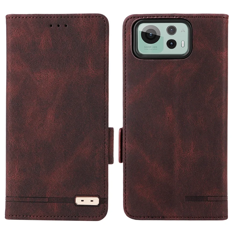 For Asus Zenfone 12 Ultra 5G Case Leather Wallet Flip Phone Cover with Hardware Decor - Coffee